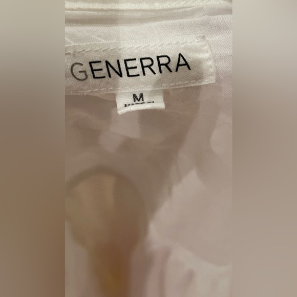 Vintage white Genera cotton jacket, side pockets draw string sz m - Picture 7 of 8